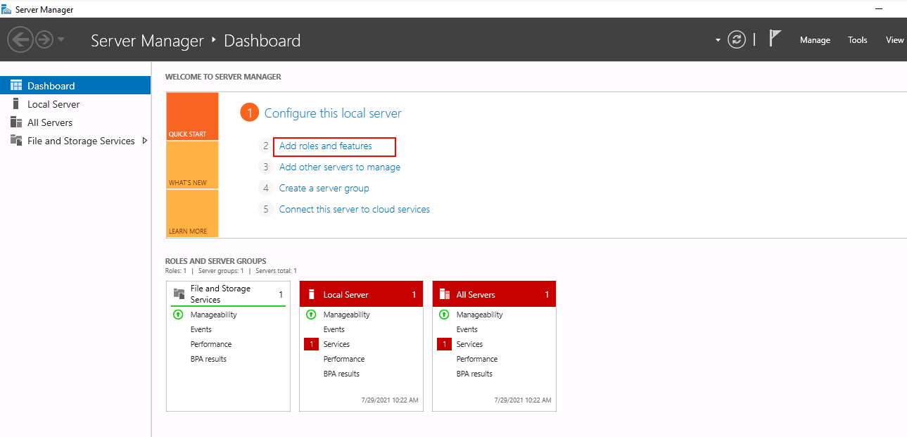 open server manager