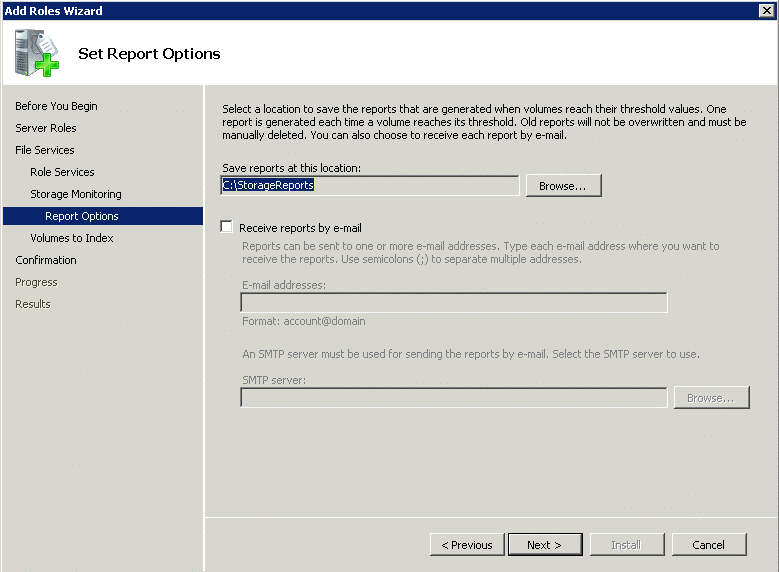 set reports