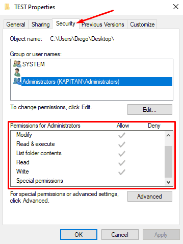 Permissions for Users