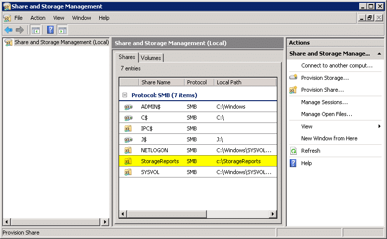 share and storage management