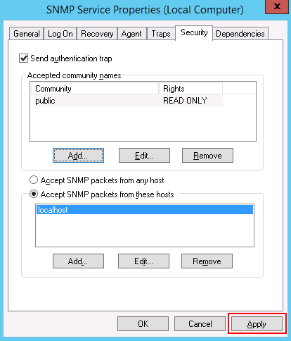 snmp apply page