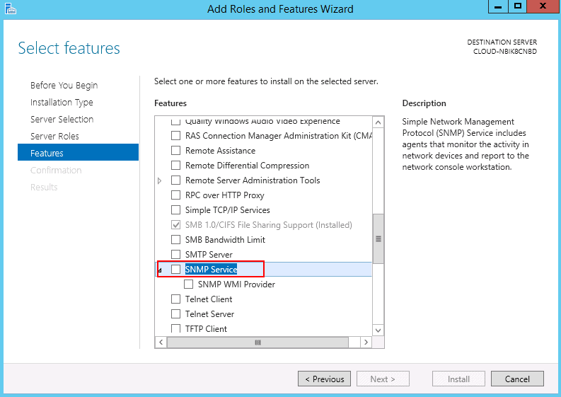 select snmp features