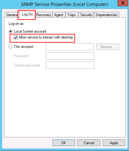 snmp logon page