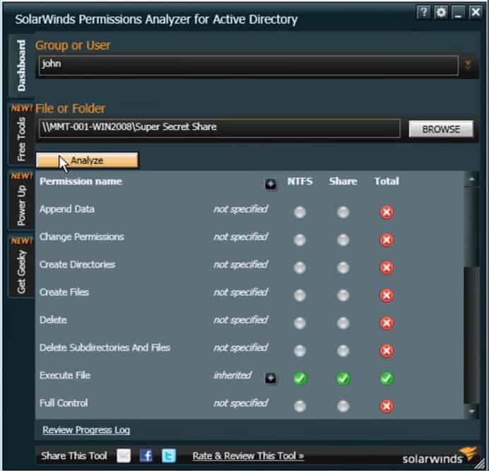 solarwinds aduc permissions analyzer