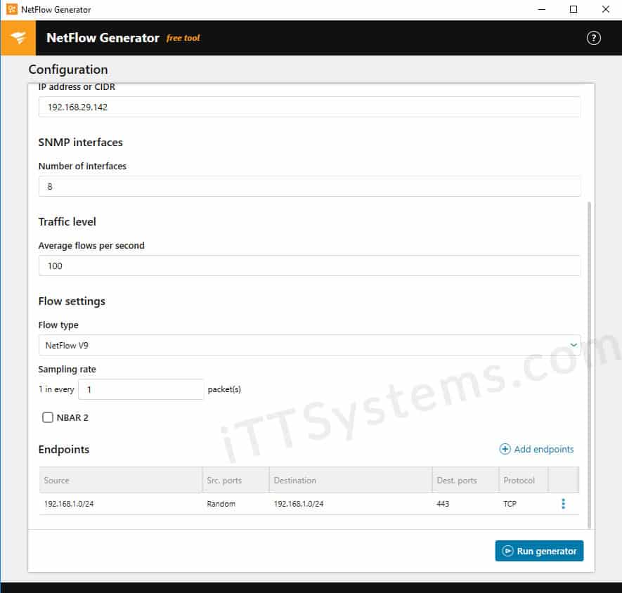 solarwinds flow generator tool screenshot 2