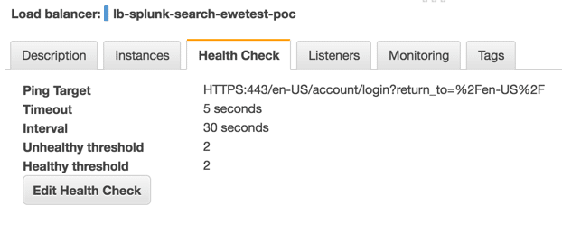 splunk elb health check
