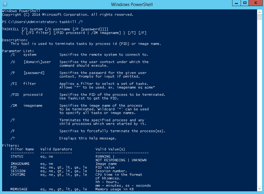 taskkill help