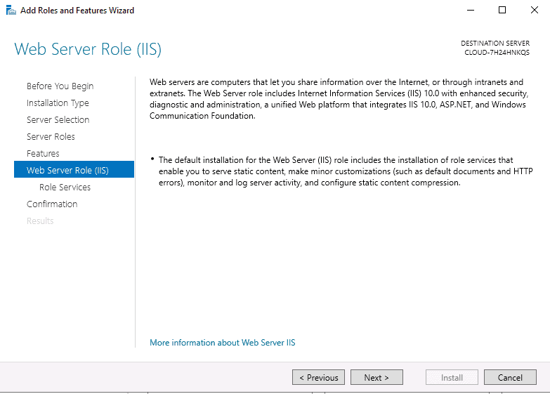 web server role