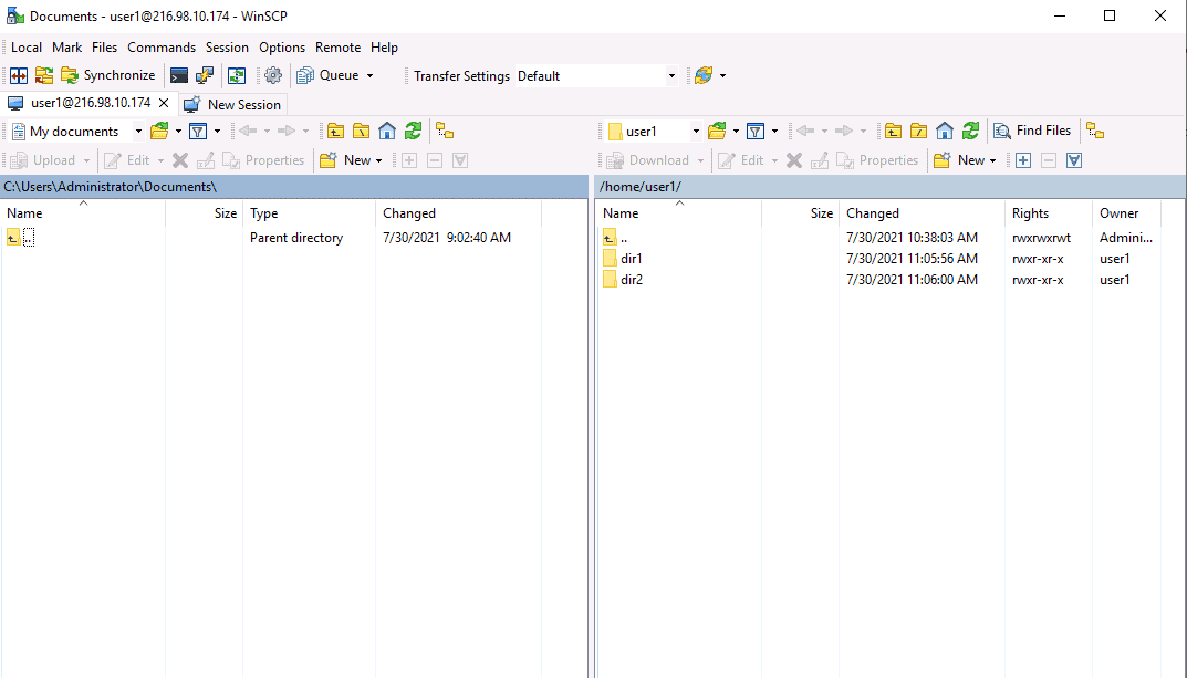 winscp dashboard